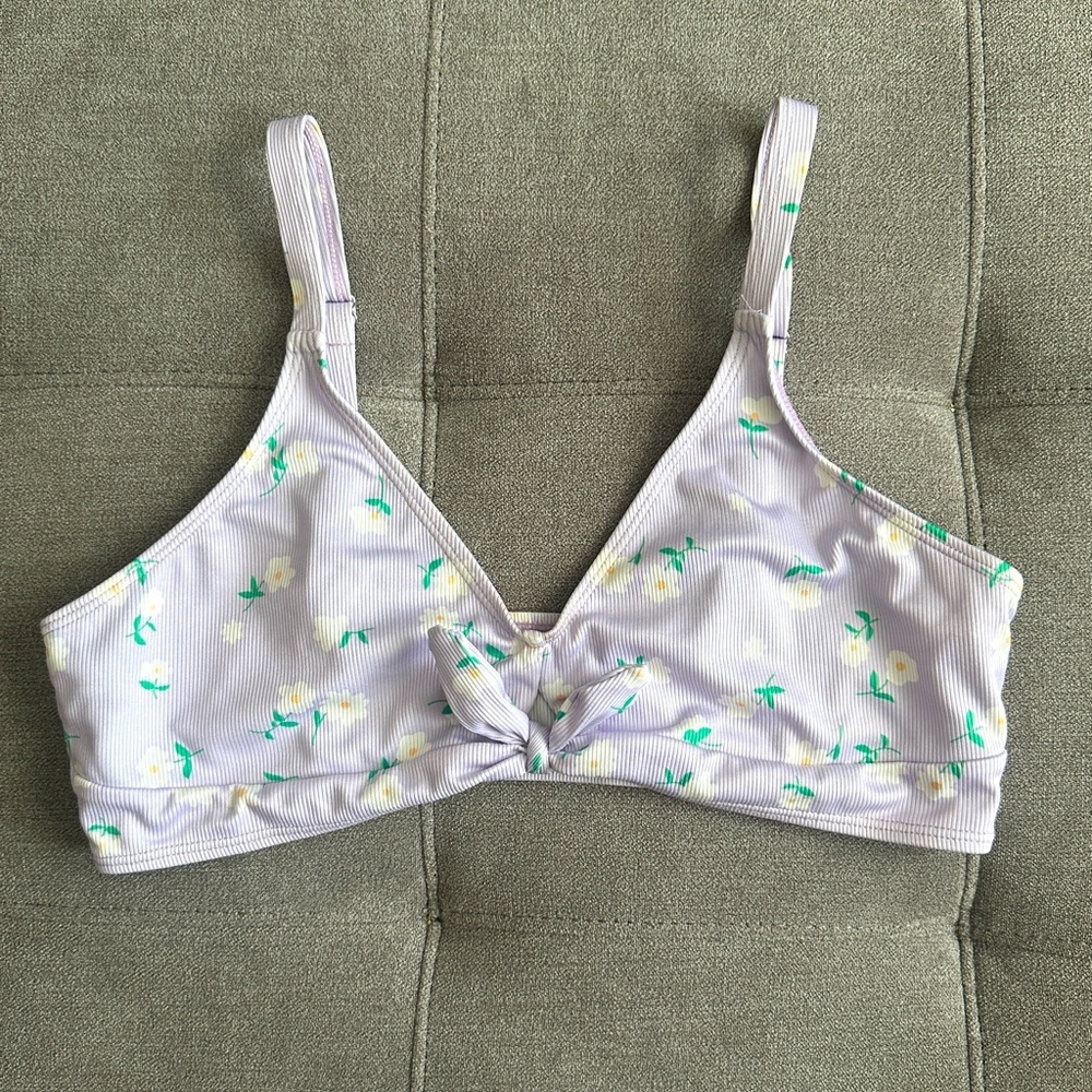 Purple Pastel Floral Swimsuit Top/Bikini Top
